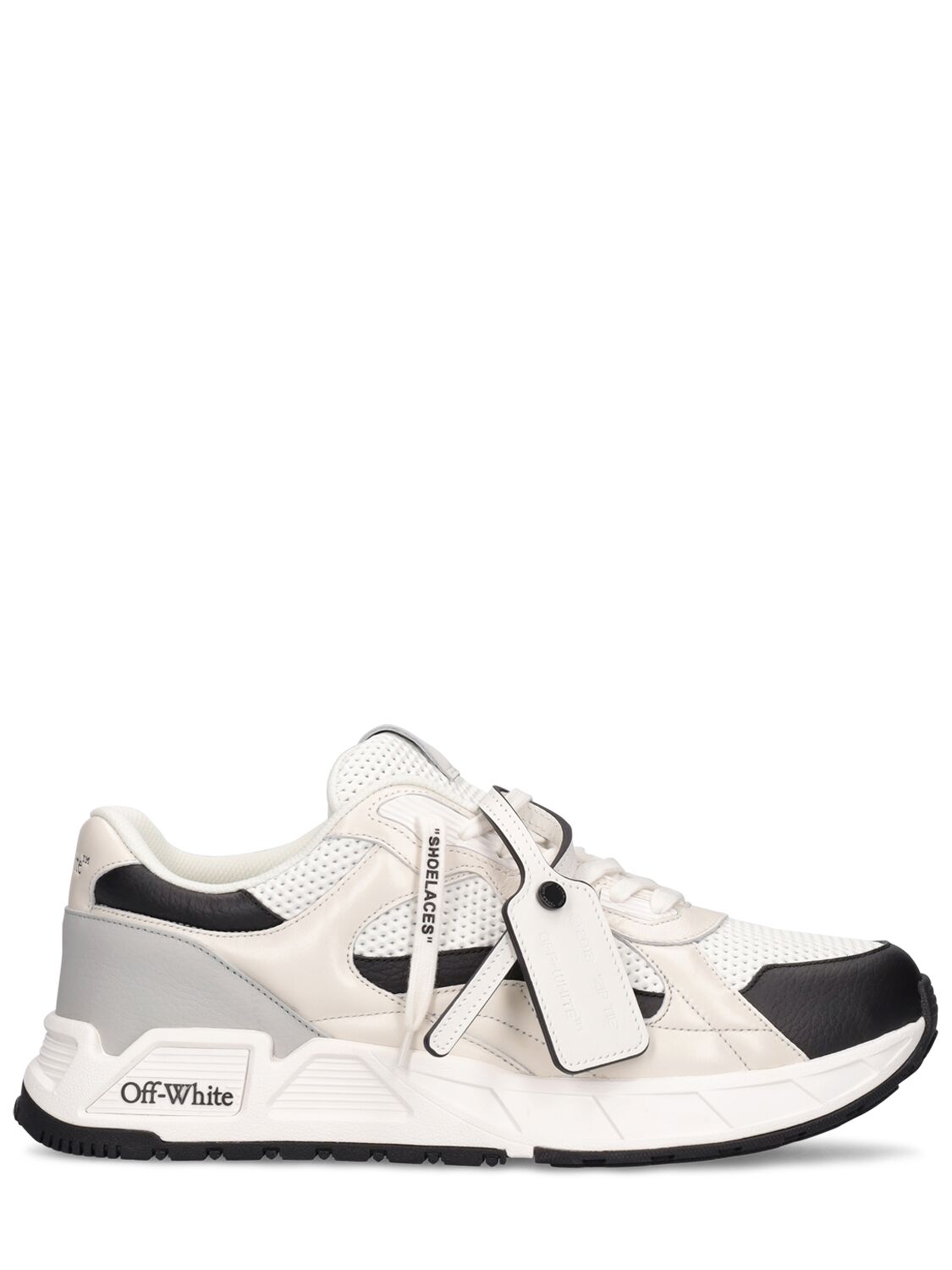 Shop Off-white 20mm Kick Off Leather Sneakers In White,black