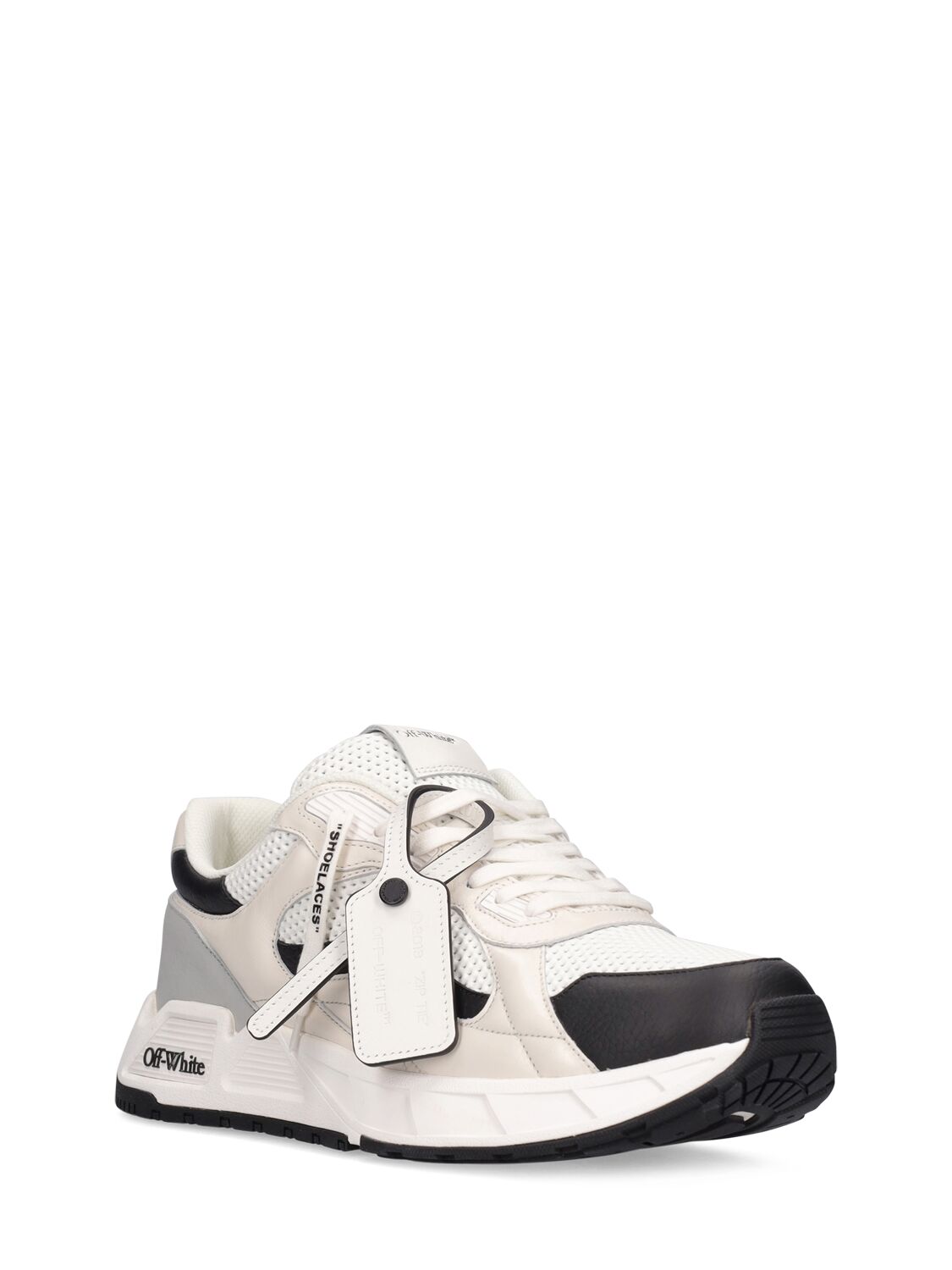 Shop Off-white 20mm Kick Off Leather Sneakers In White,black