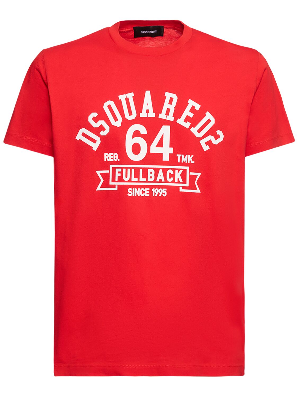 Dsquared2 College Printed Cotton Jersey T-shirt In Red