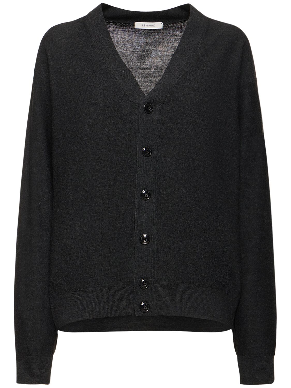 Shop Lemaire Relaxed Twisted Wool Blend Cardigan In Grey