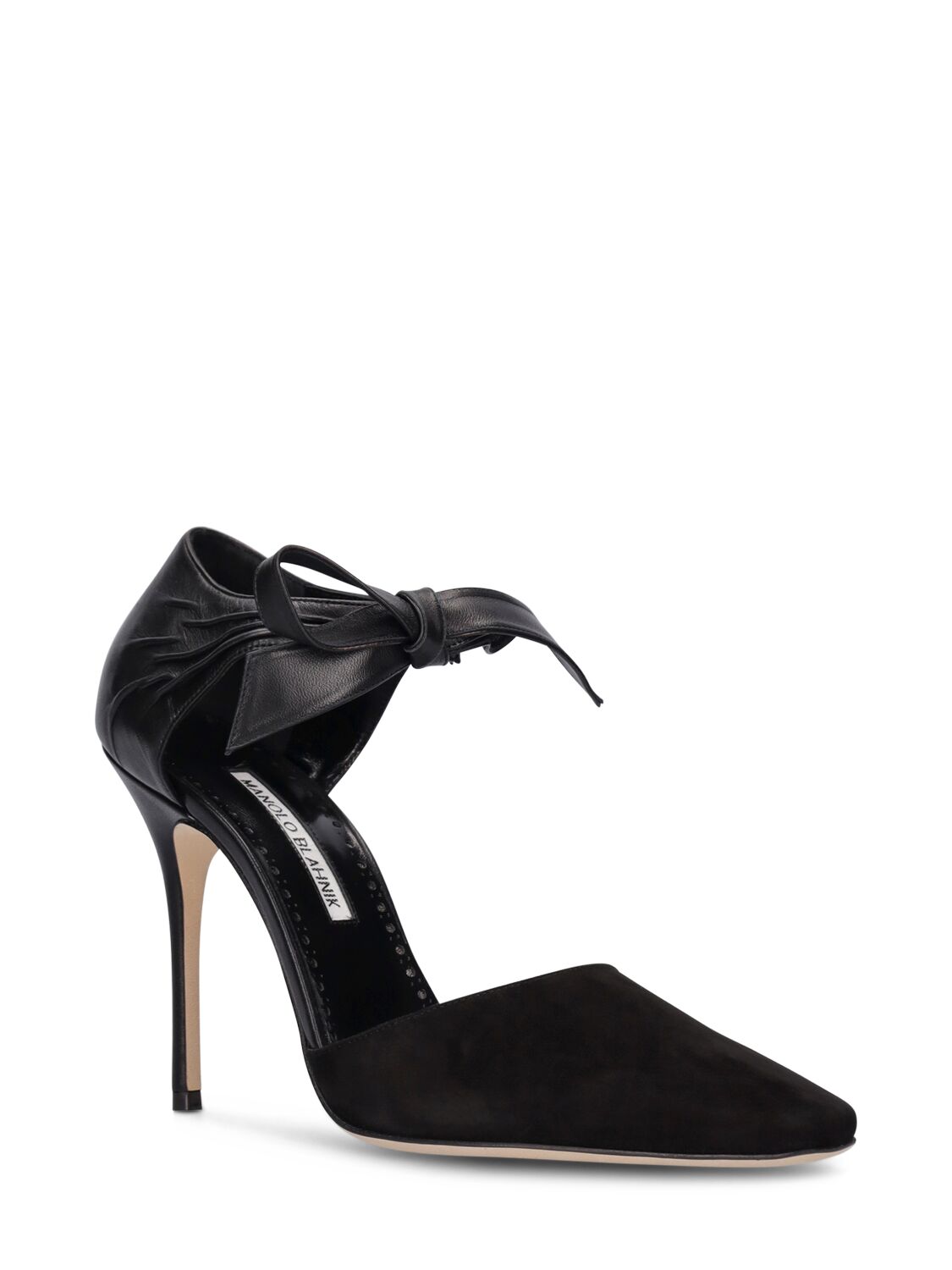 Shop Manolo Blahnik 105mm Boduna Suede Heels In Black