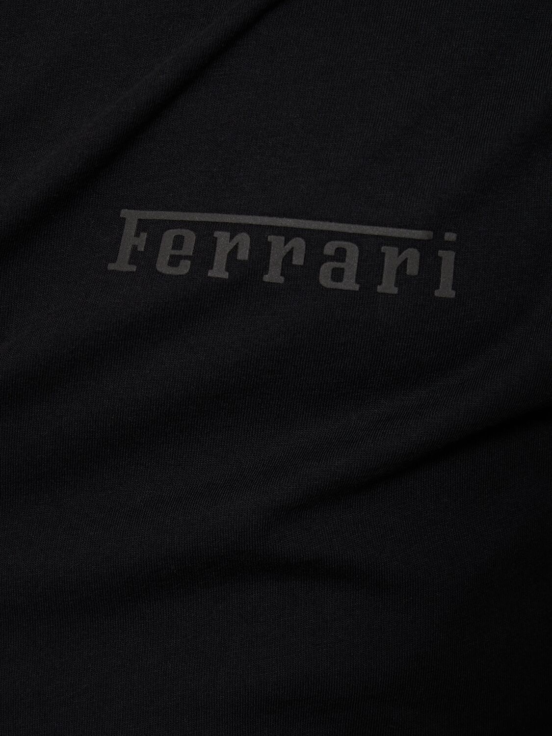 Shop Ferrari Logo Oversize Cotton Jersey T-shirt In Black
