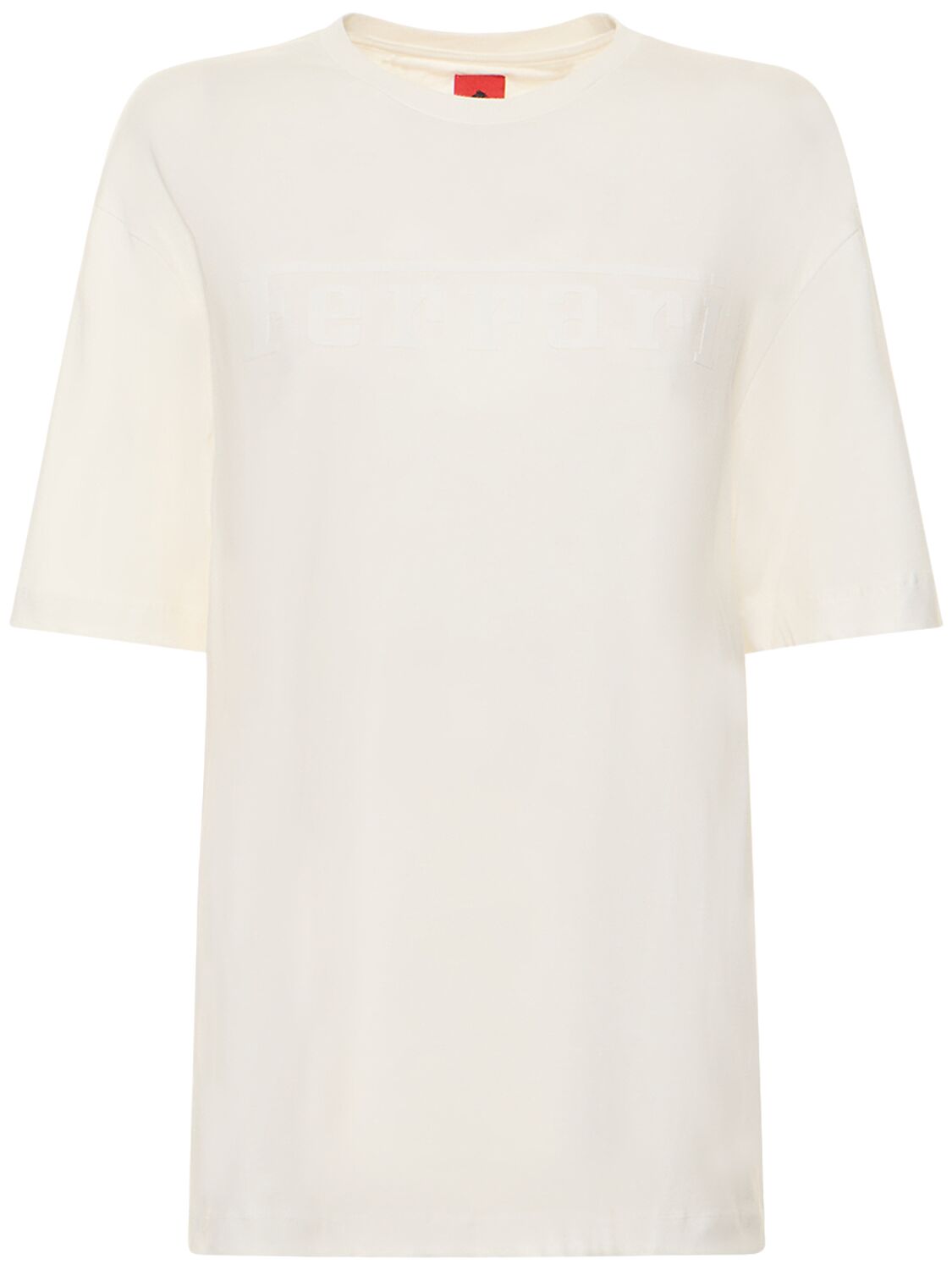 Ferrari Embossed Logo Cotton Jersey T-shirt In White