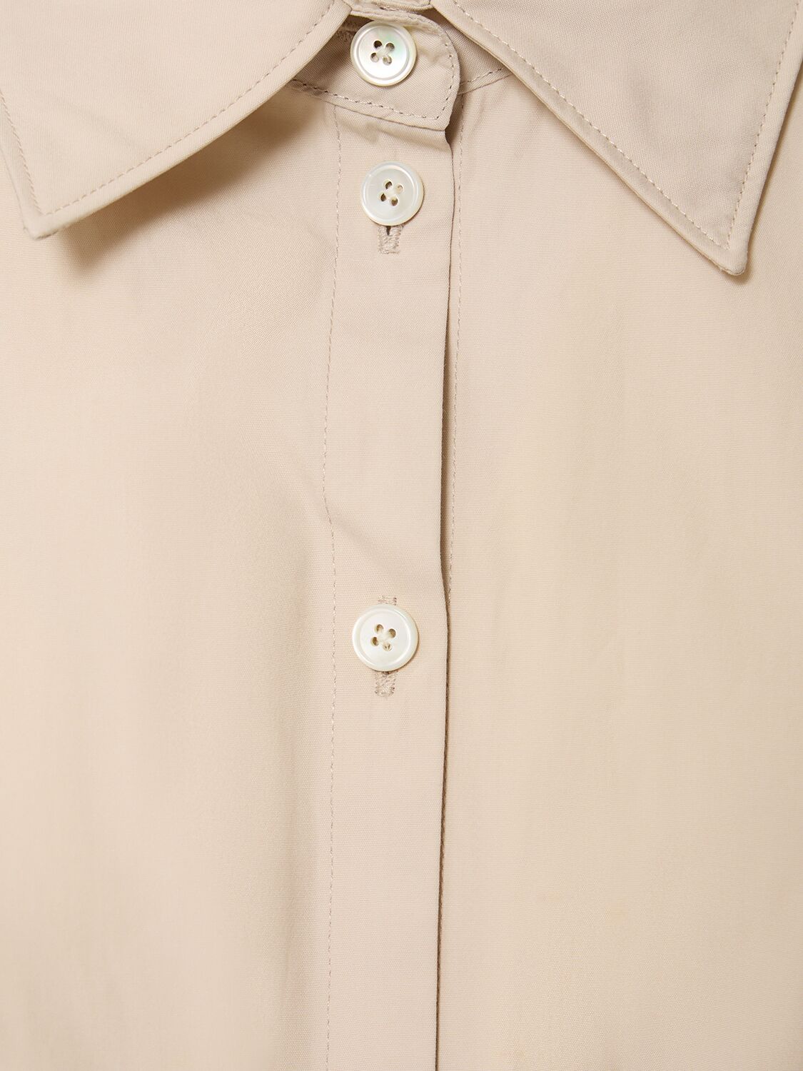 Shop Lemaire Straight Collar Cotton & Silk Shirt In Pink