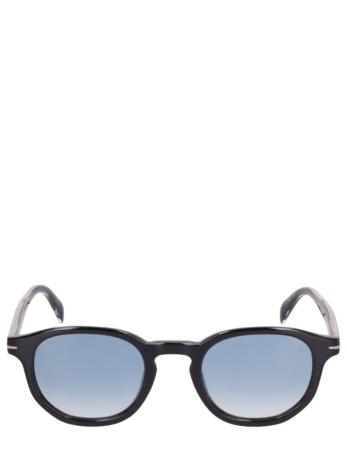 Db Eyewear By David Beckham Db Round Acetate Sunglasses In Black,blue