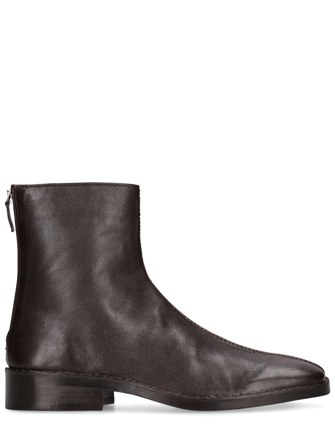 Image of Leather Zip Ankle Boots