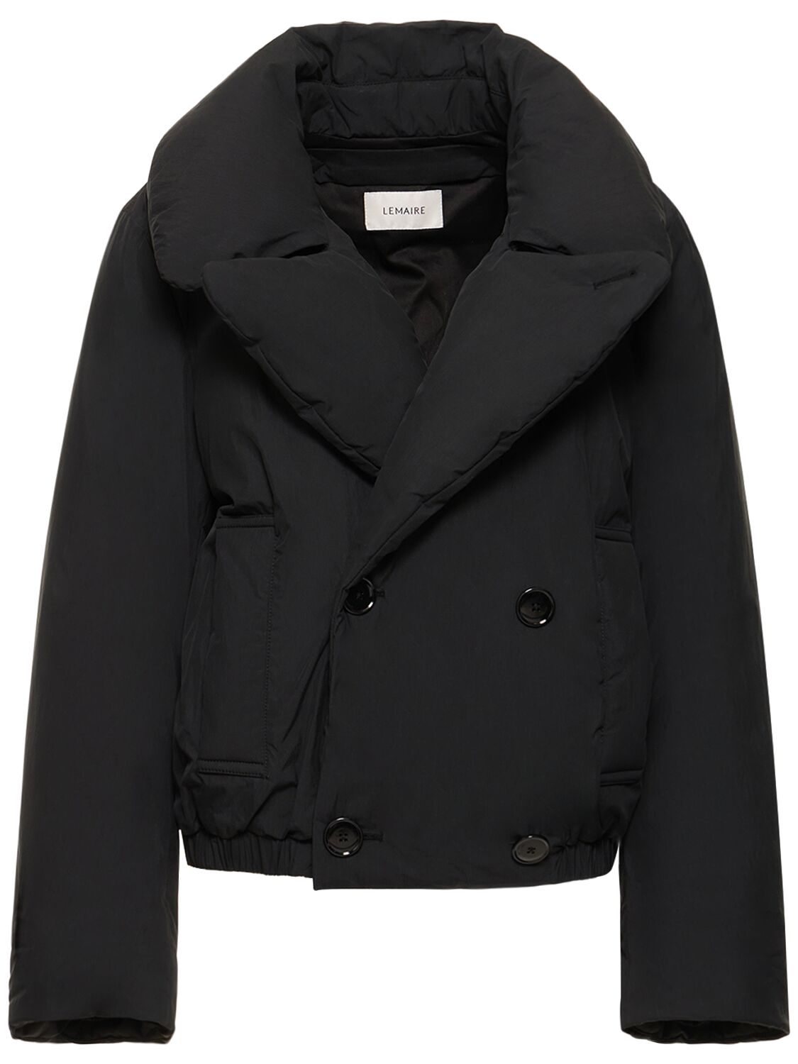 Shop Lemaire Cotton Caban Puffer Jacket In Black
