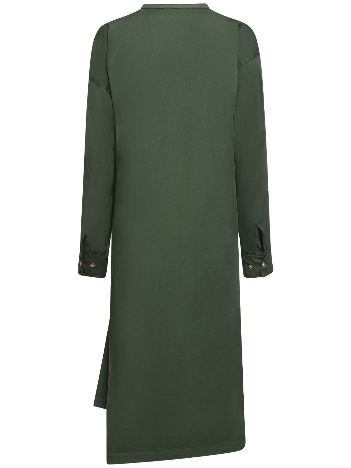 Shop Lemaire Twisted Cotton Midi Shirt Dress In Green