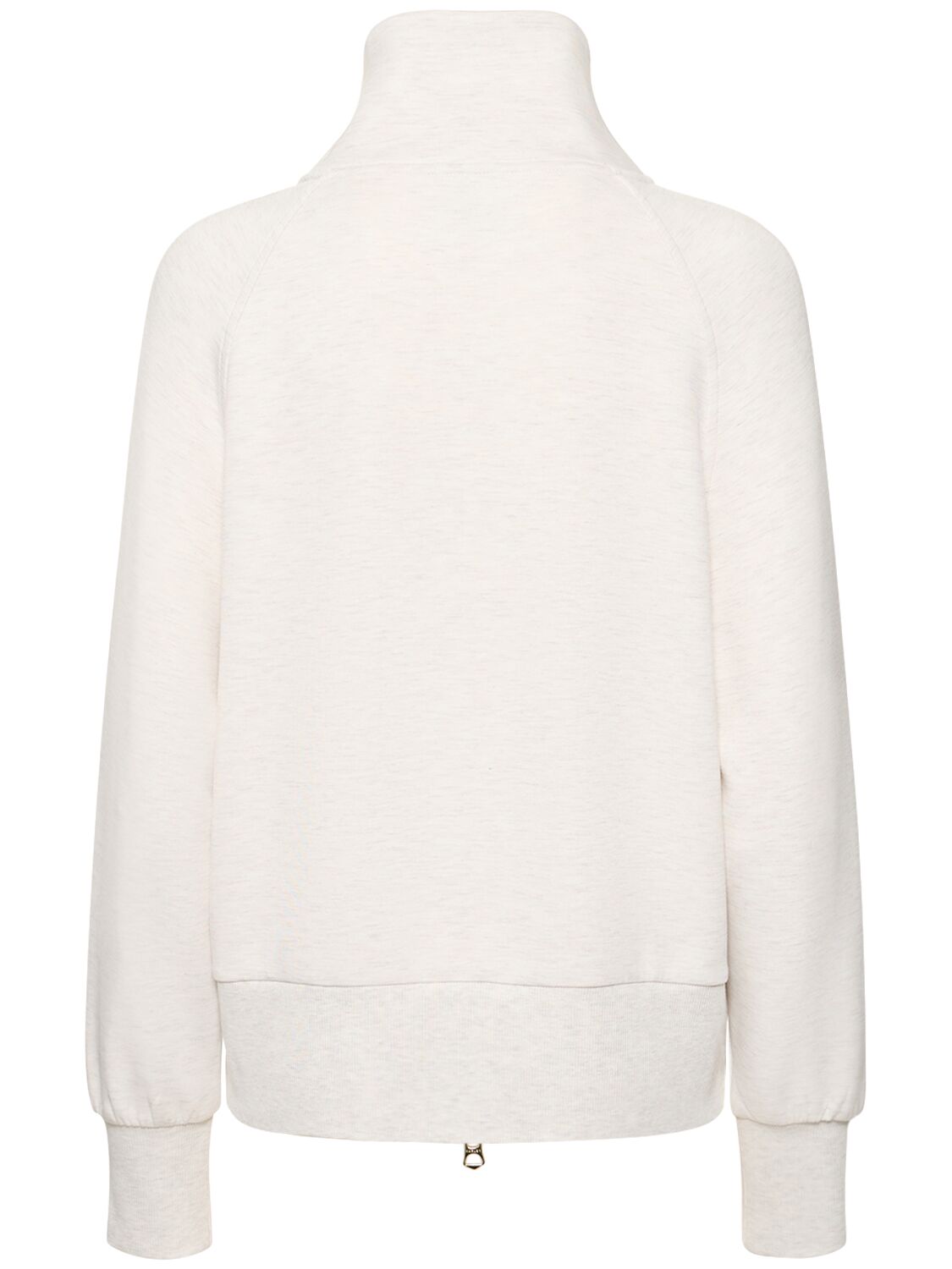 Shop Varley Roxbury Zip Through Sweatshirt In Beige