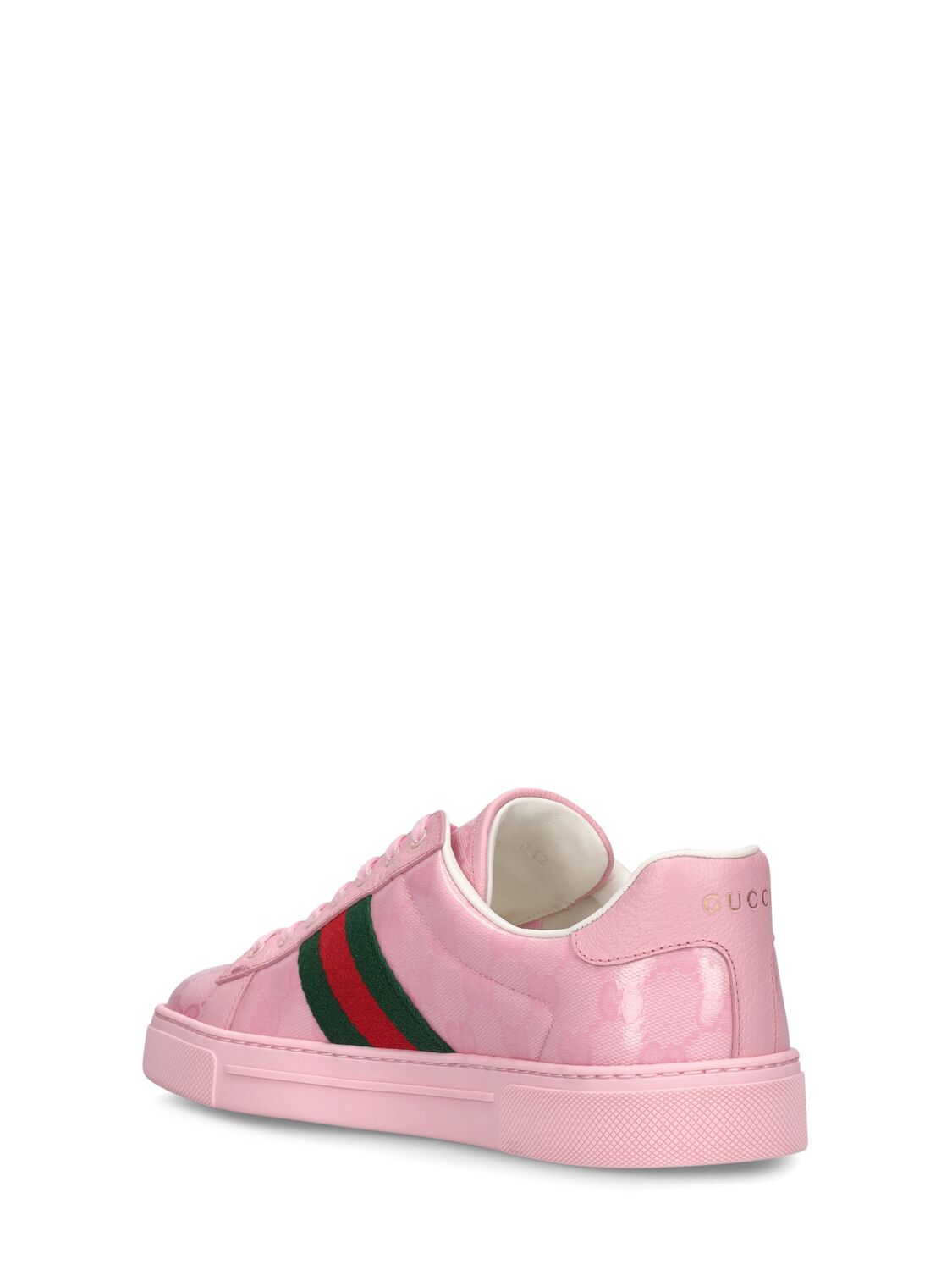 Shop Gucci 30mm Ace Canvas Sneakers In Pink