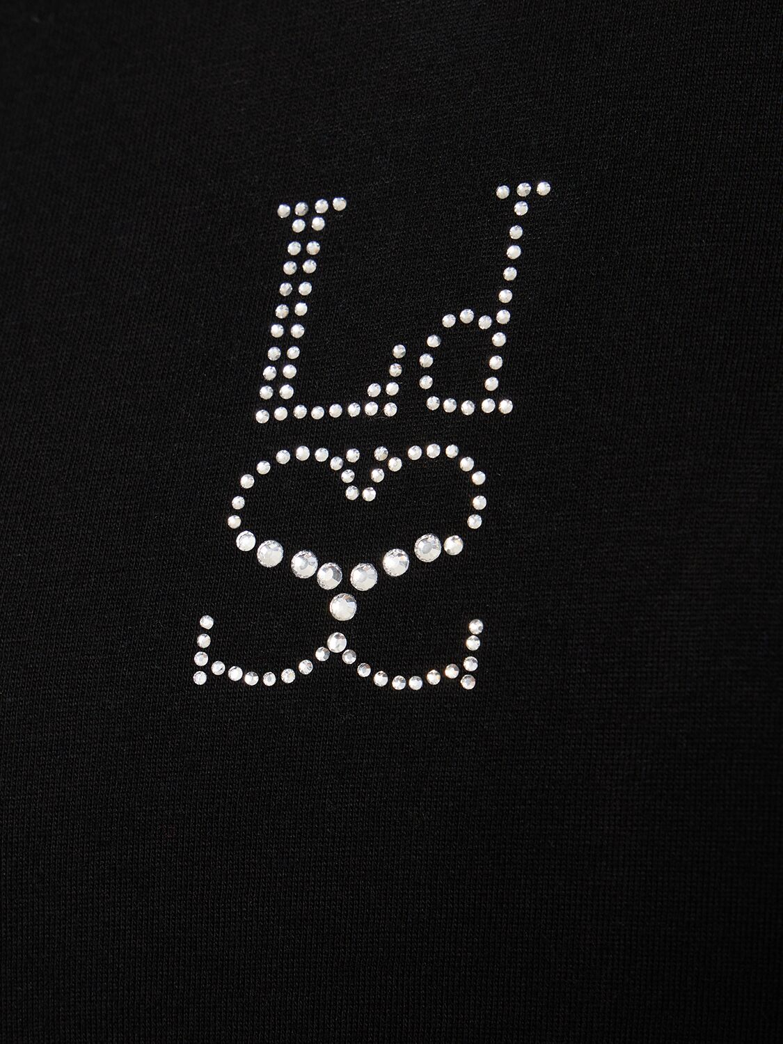 水晶LOGO平纹针织圆领T恤