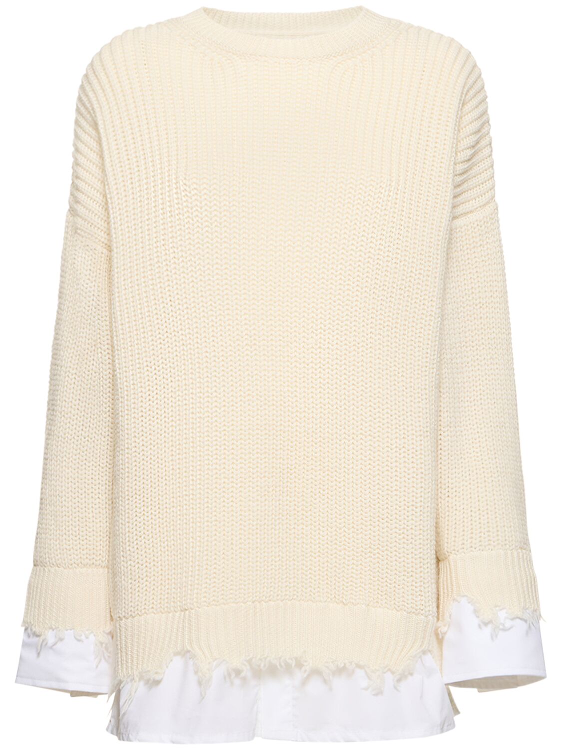 Wool Blend Ribbed Crewneck Sweater