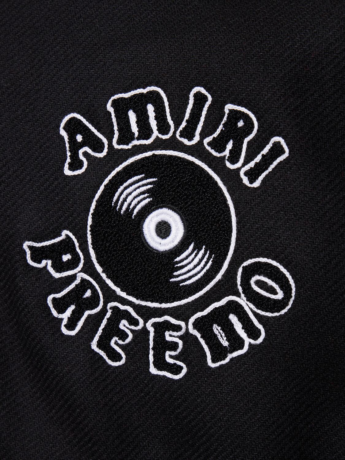 Shop Amiri Preemo Wool Blend Varsity Jacket In Black