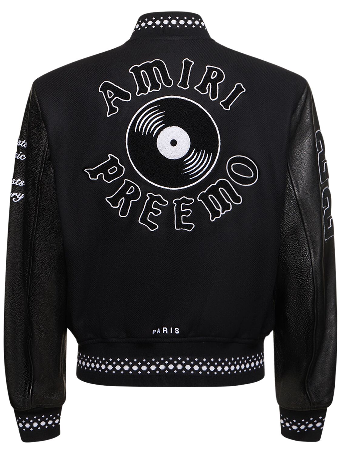 Shop Amiri Preemo Wool Blend Varsity Jacket In Black
