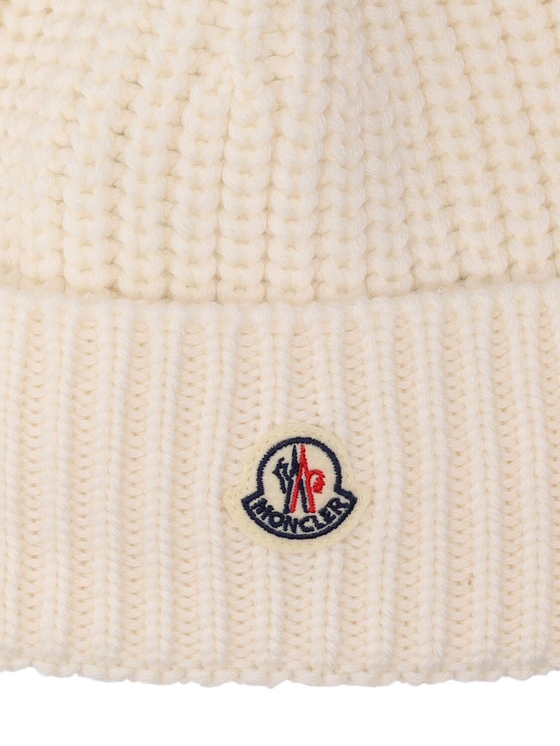 Shop Moncler Tricot Wool Hat In White
