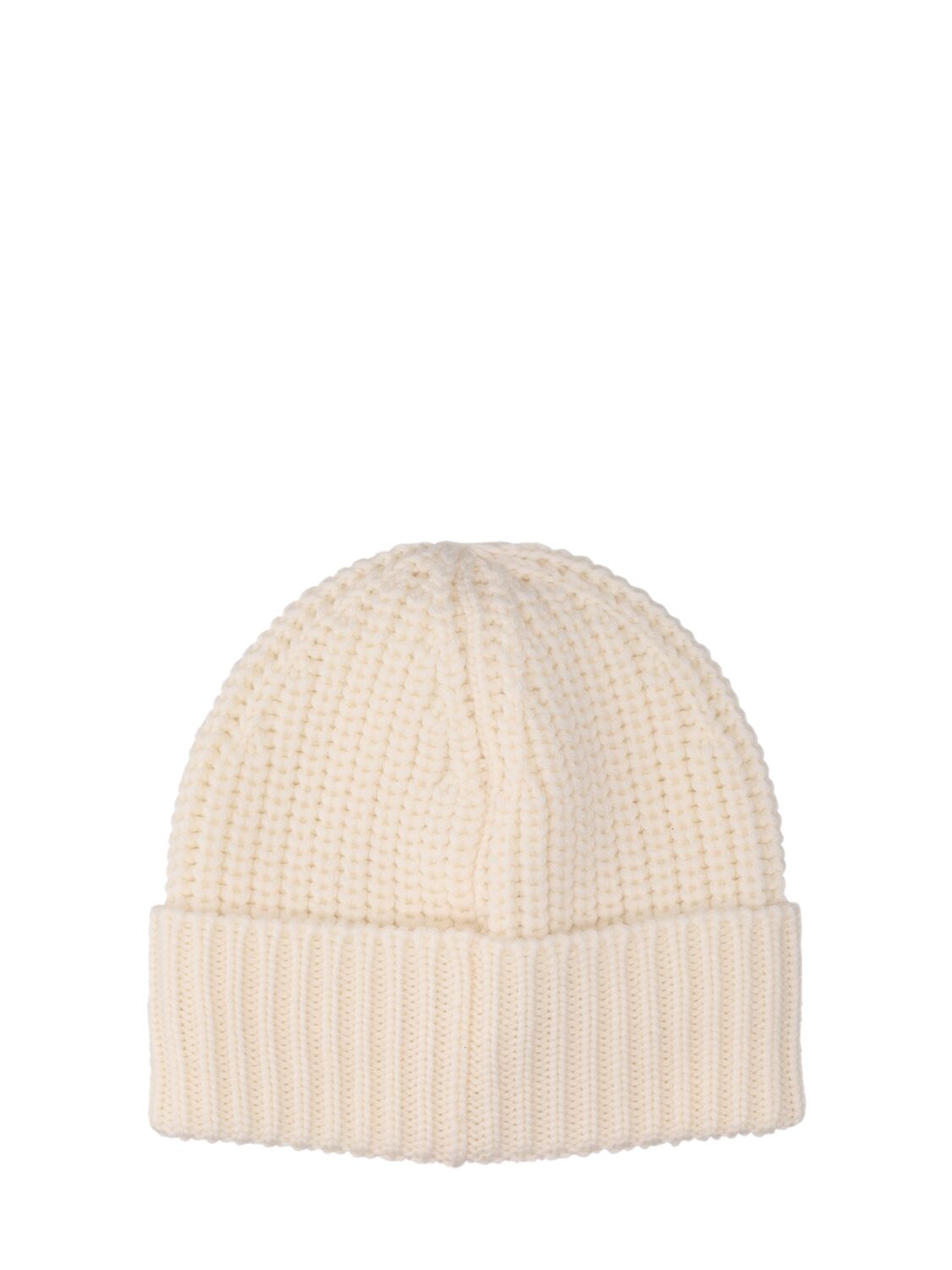 Shop Moncler Tricot Wool Hat In White