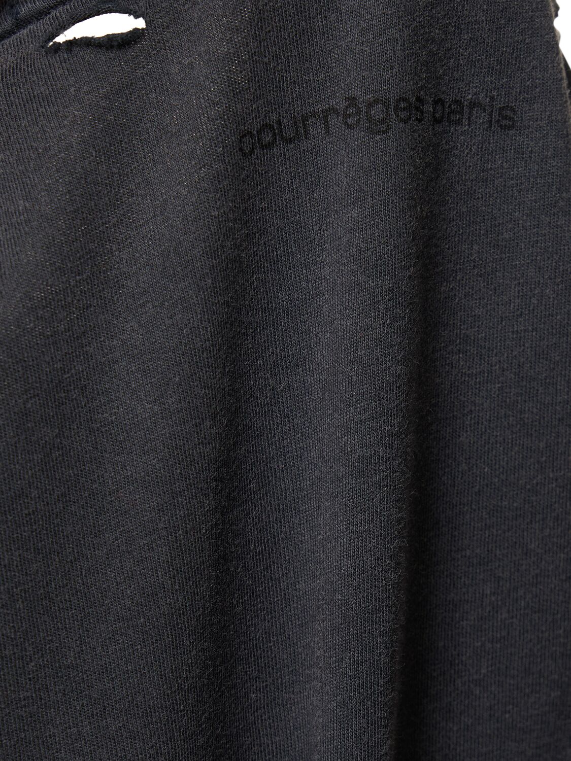 Shop Courrèges Ac Stone Destroyed T-shirt In Black