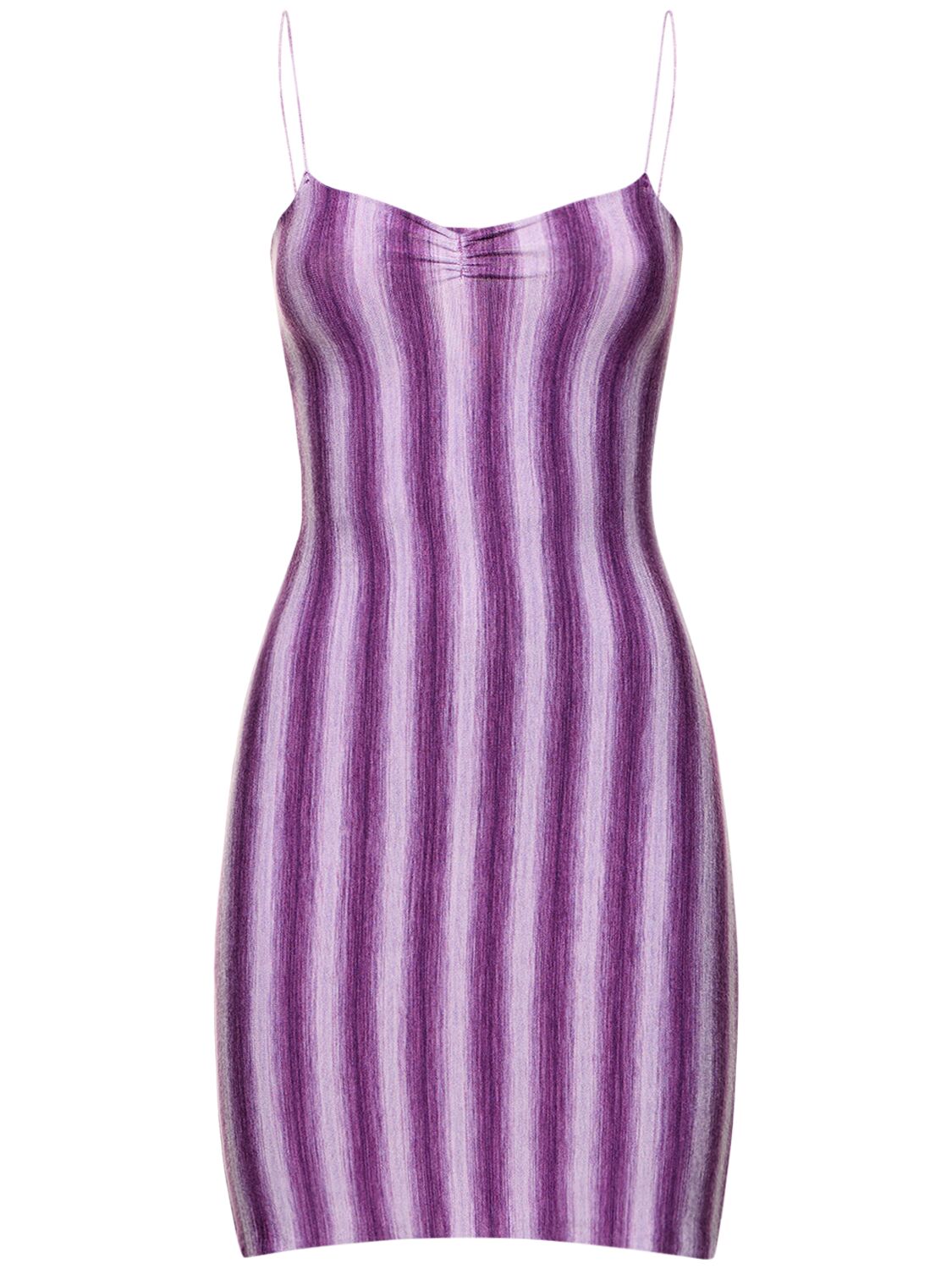 Shop Gimaguas Simi Striped Viscose Mini Dress In Lilac,multi