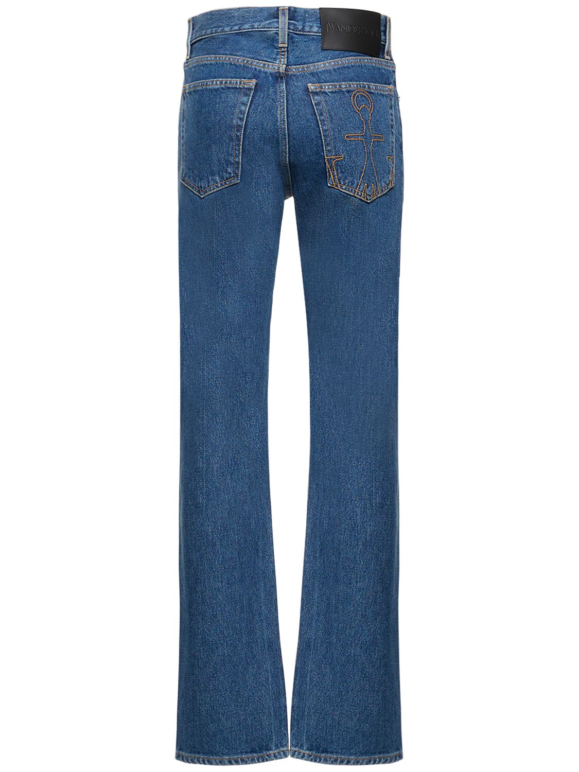 Shop Jw Anderson High Waist Denim Straight Jeans In Blue