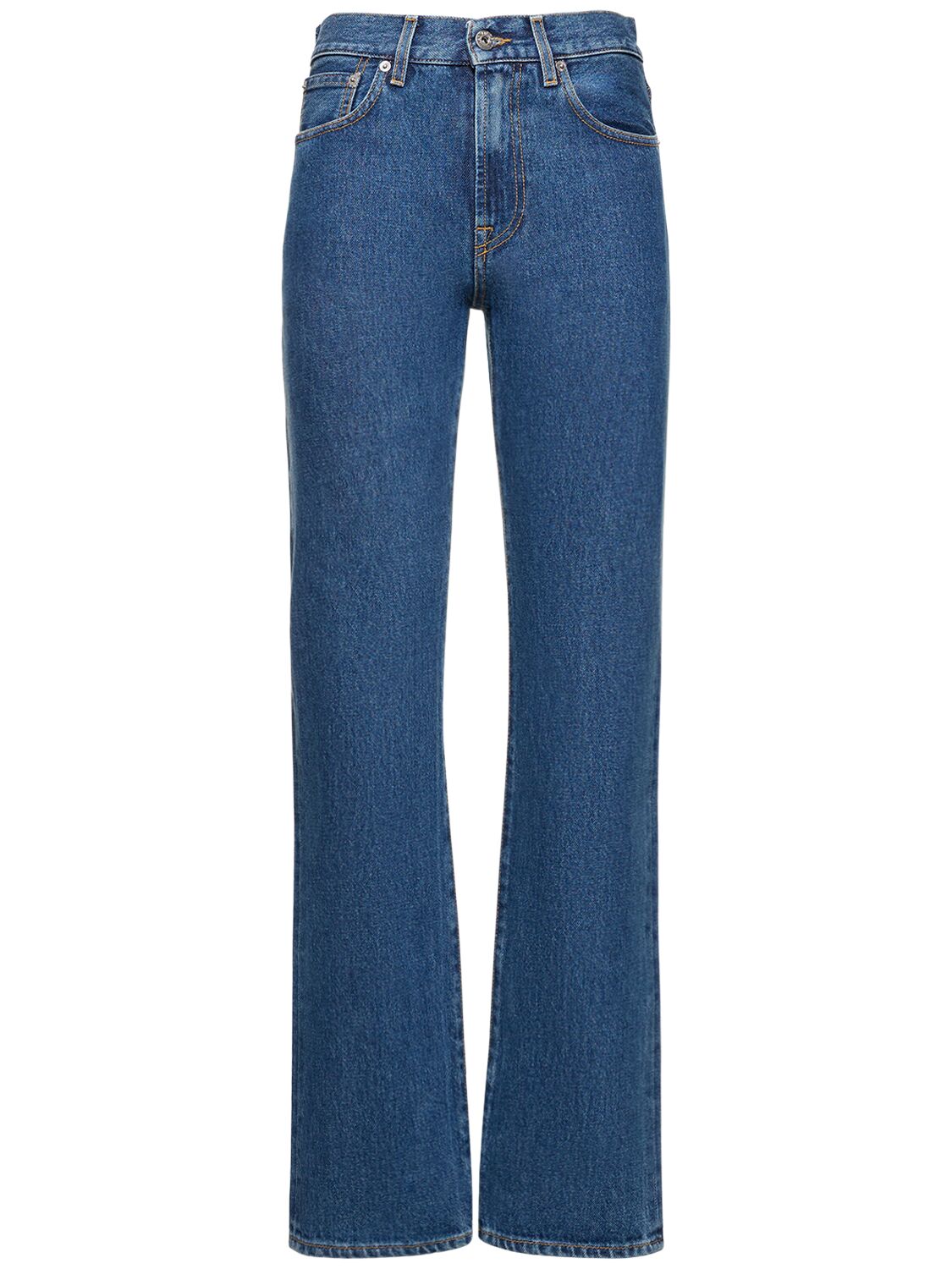 Jw Anderson Embroidered High-rise Straight-leg Jeans In Blue