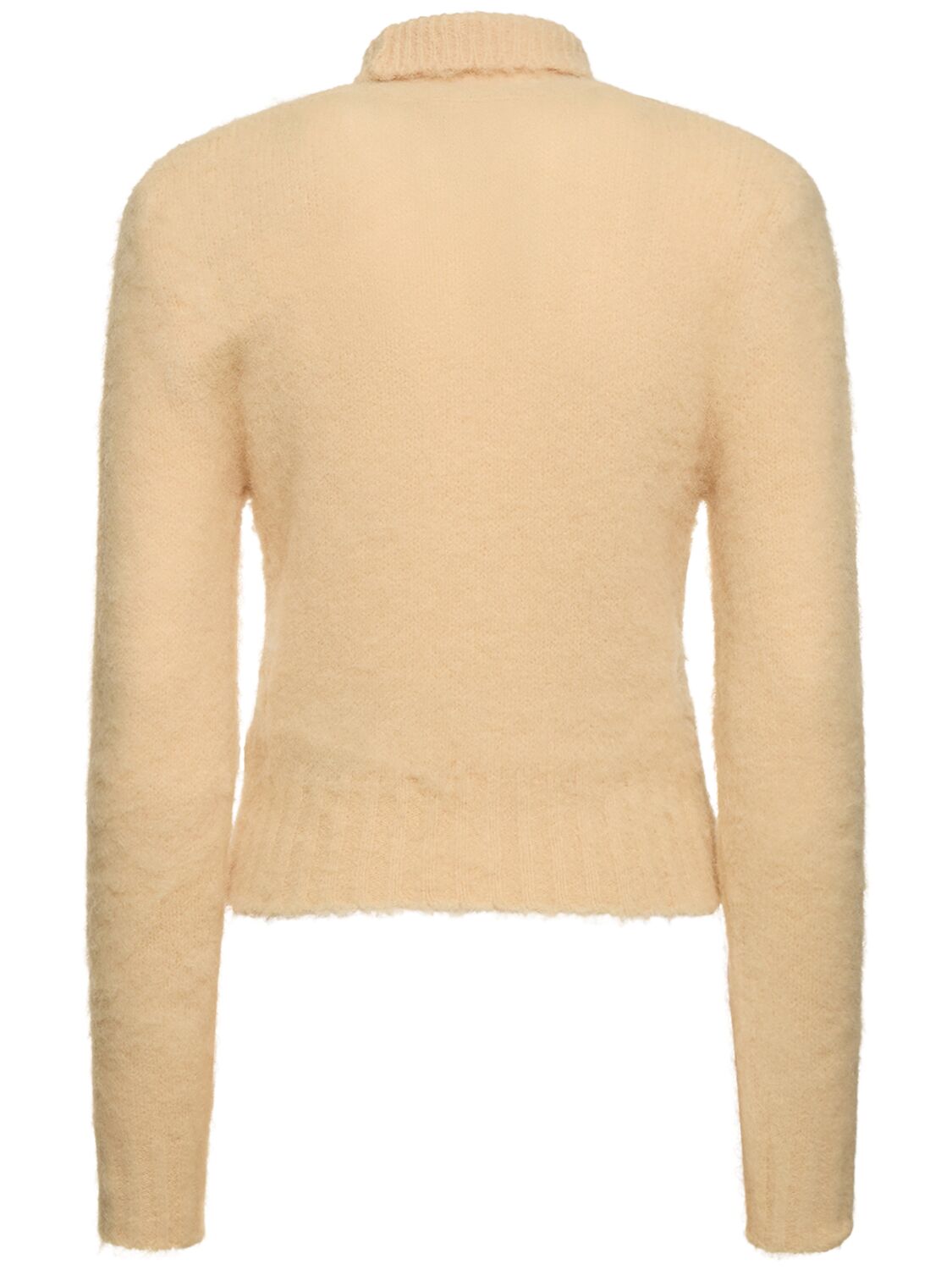 Shop Ami Alexandre Mattiussi Brushed Alpaca Blend Turtleneck Sweater In Cream