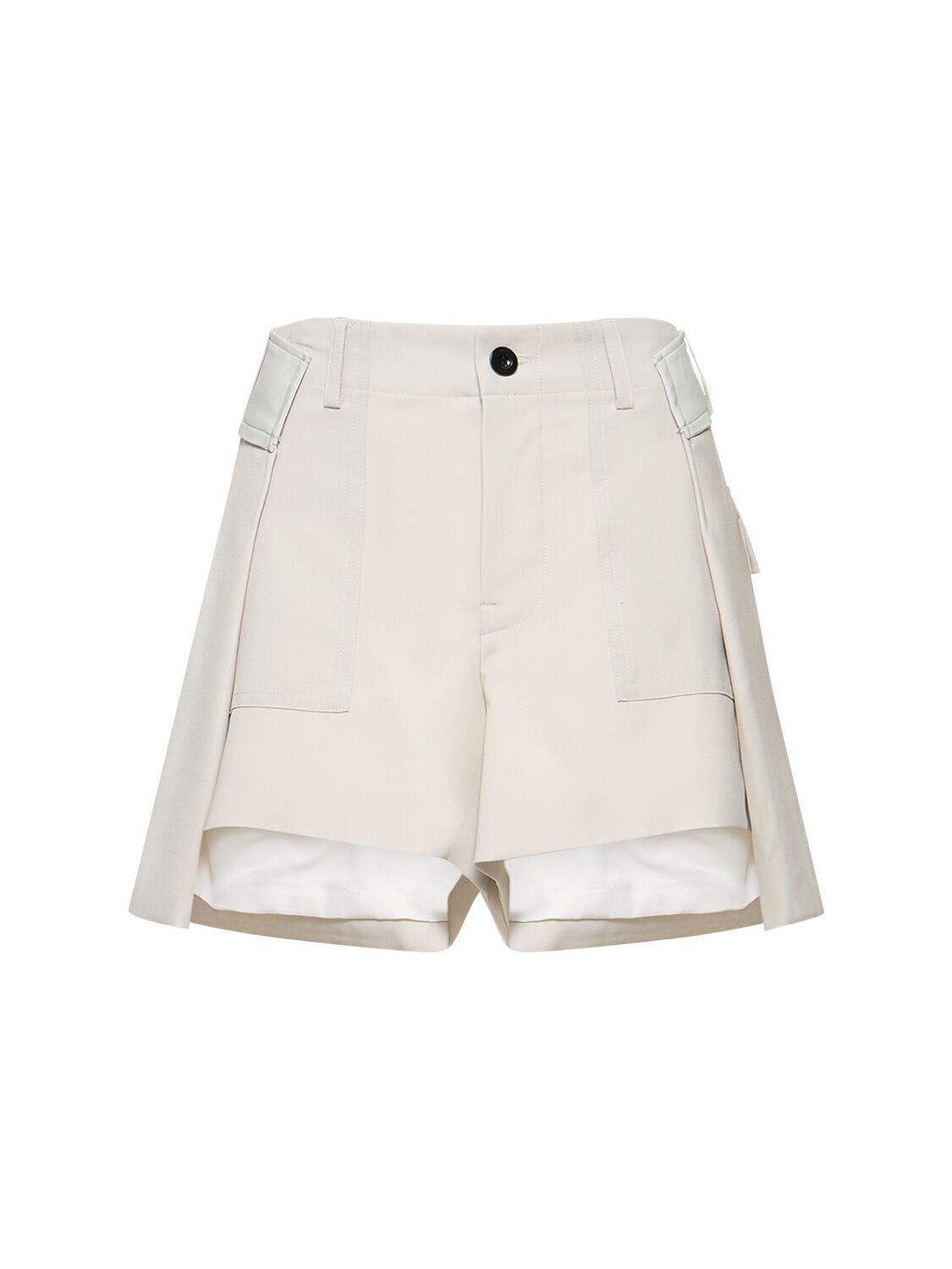 Wool Twill Mini Shorts W/ Side Flap – WOMEN > CLOTHING > SHORTS