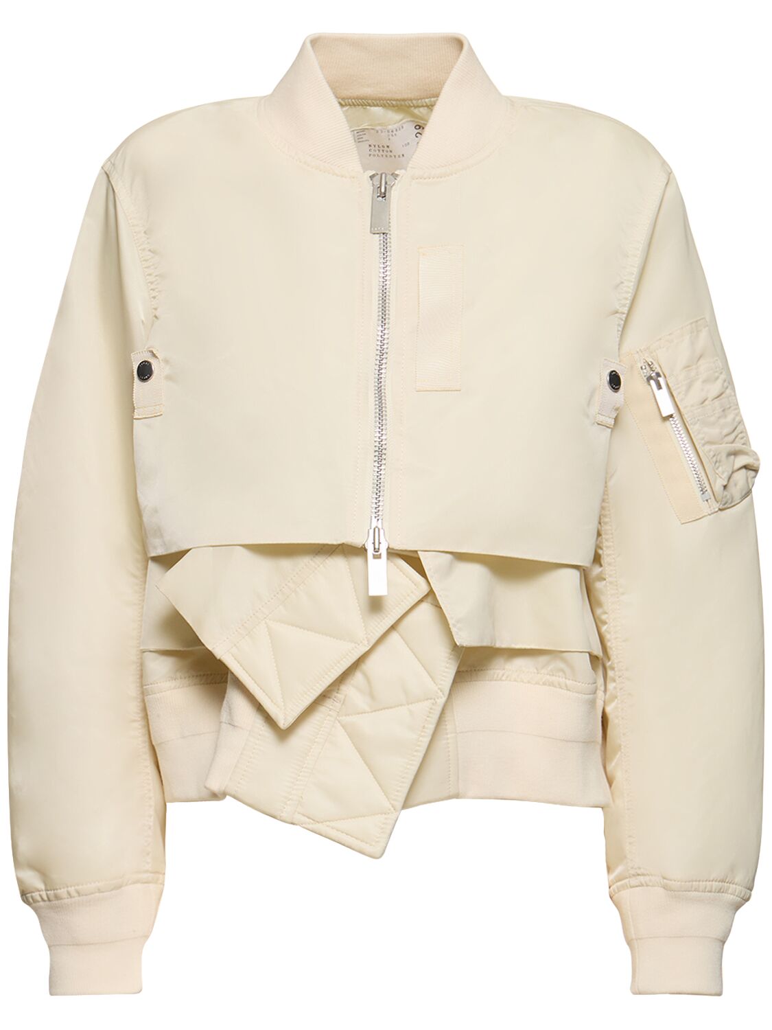 Veste Bomber Courte En Sergé De Nylon - SACAI - Modalova