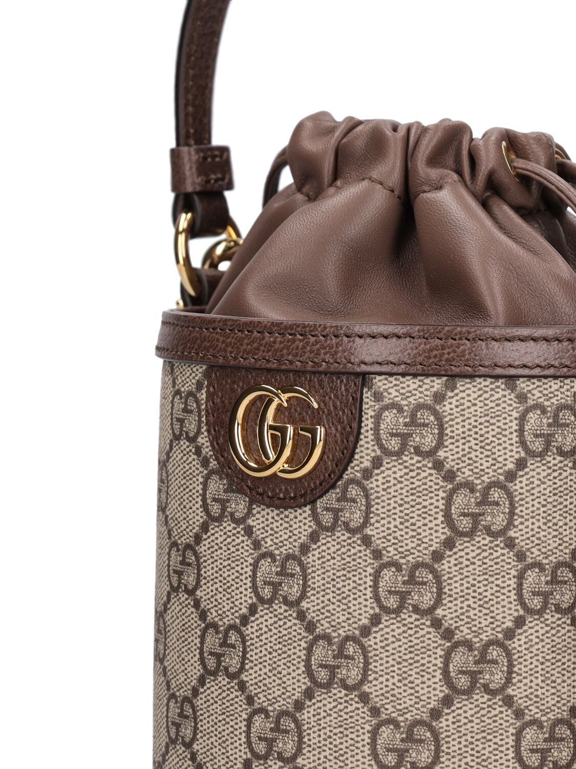 Shop Gucci Mini Ophidia Gg Canvas Bucket Bag In Ebony