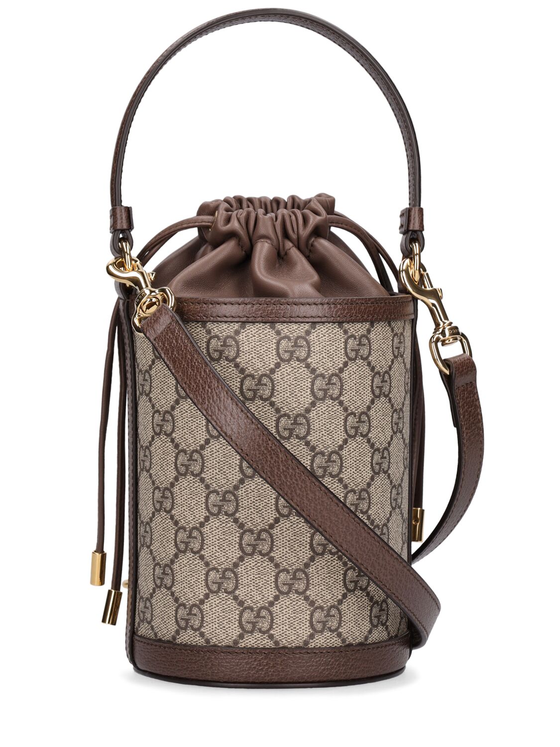 Shop Gucci Mini Ophidia Gg Canvas Bucket Bag In Ebony