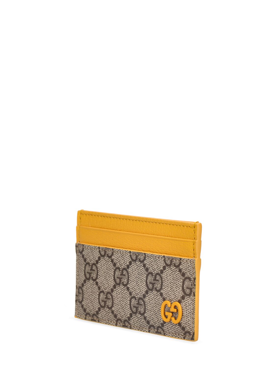 Shop Gucci Gg Supreme Card Case In Beige,yellow