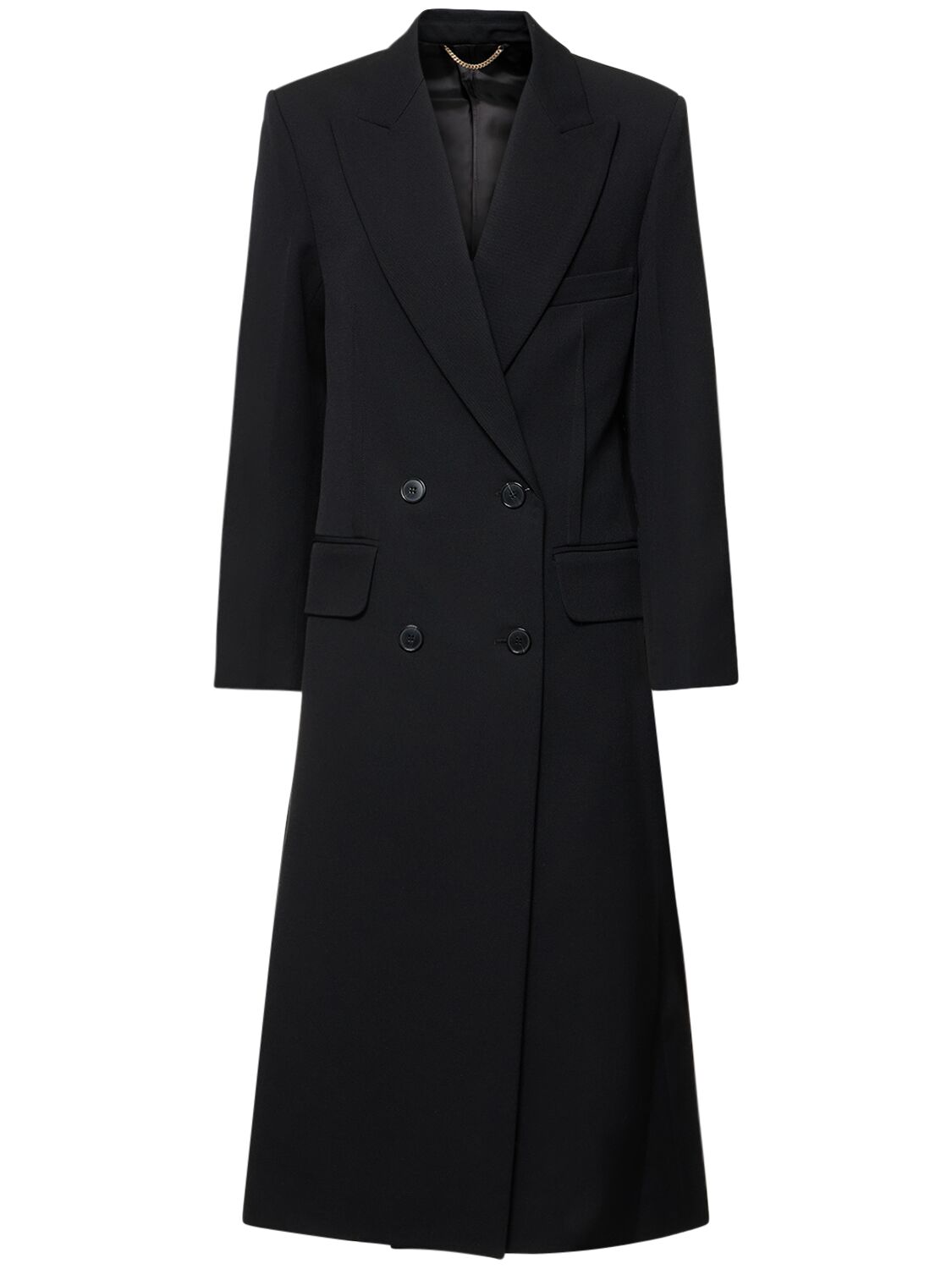 Victoria Beckham Tailored Wool Blend Long Coat In Black