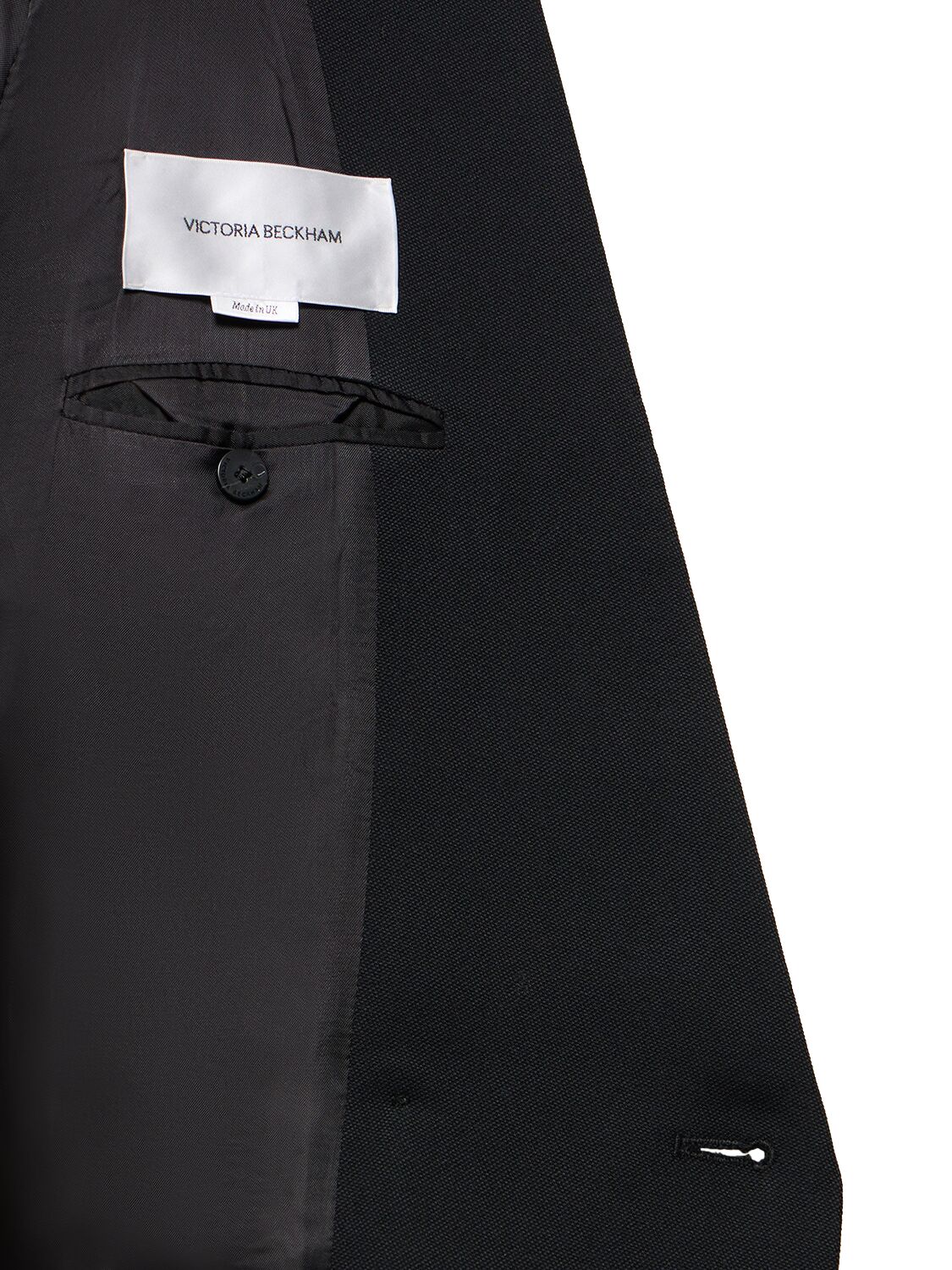 Shop Victoria Beckham Tailored Wool Blend Long Coat In Black