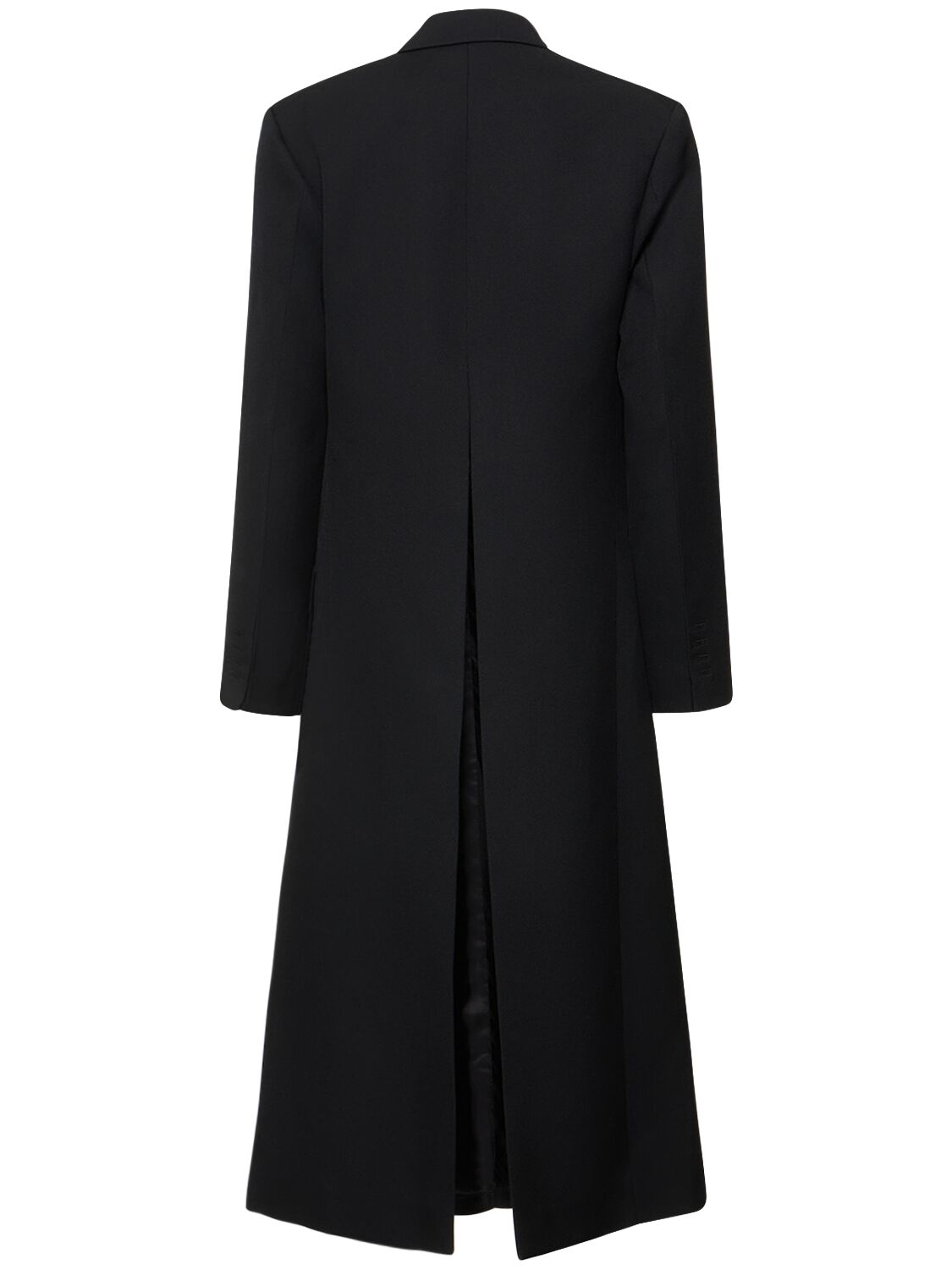 Shop Victoria Beckham Tailored Wool Blend Long Coat In Black