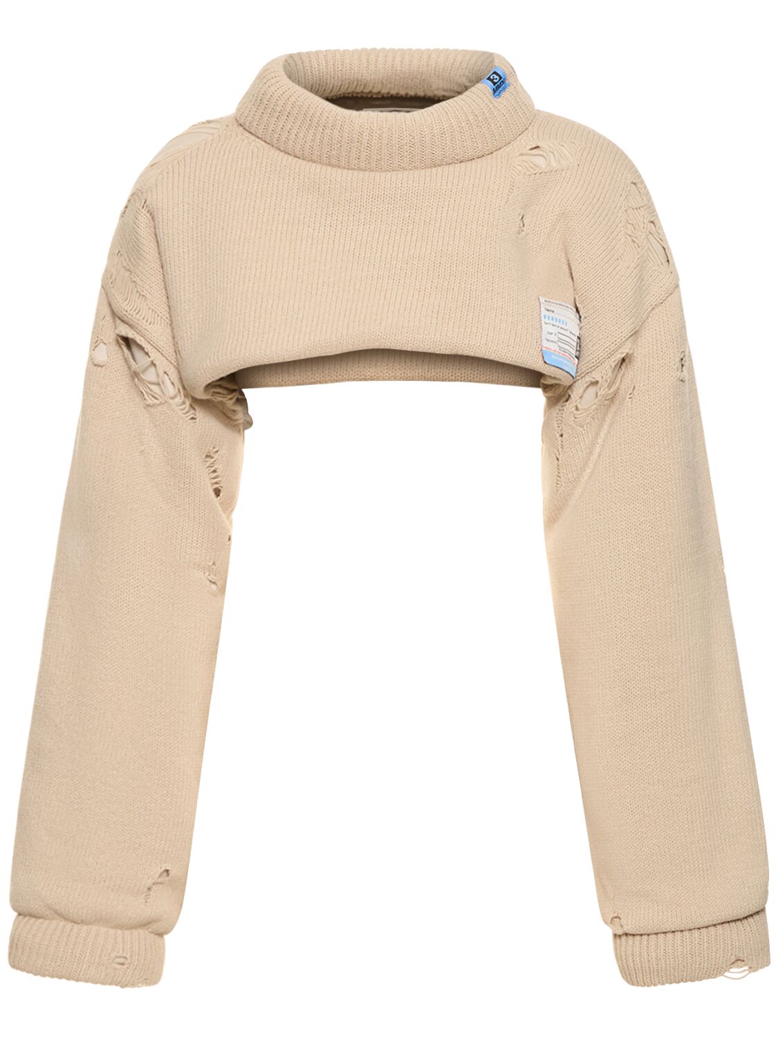 Cropped Padded Wool Sweater – WOMEN > CLOTHING > KNITWEAR
