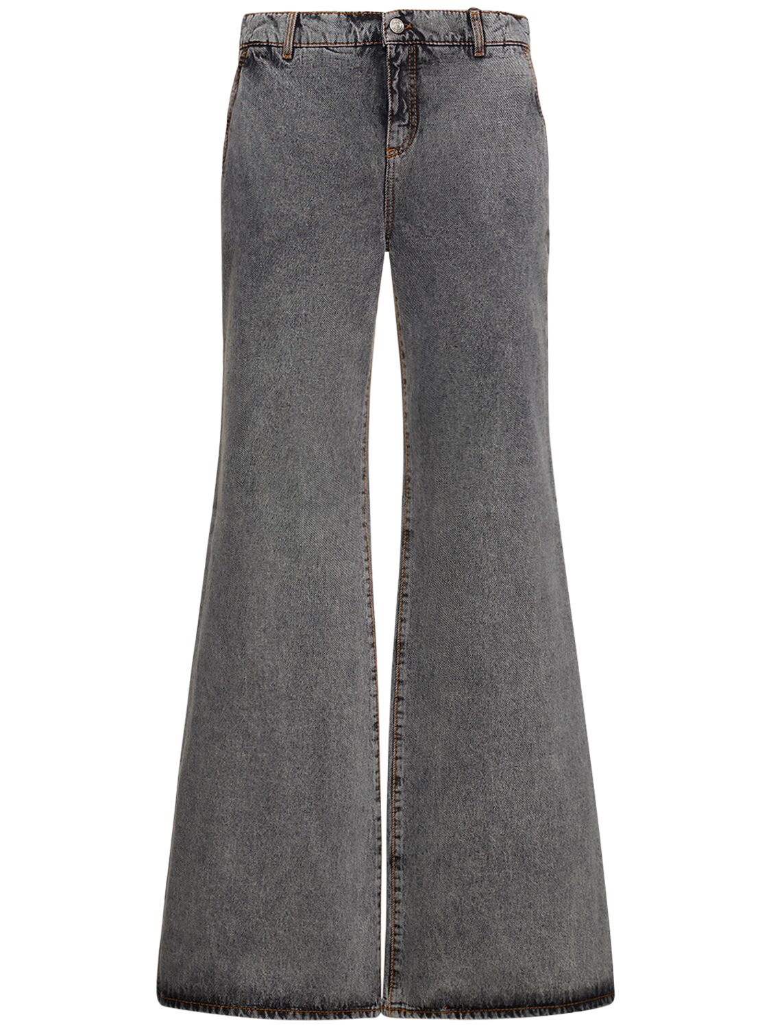 Shop Etro Flared Faded Denim Jeans In Grey