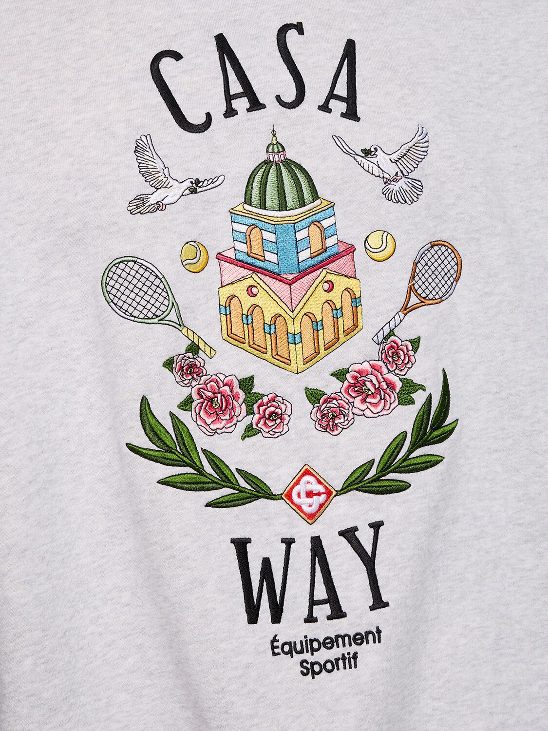 Shop Casablanca Casa Way Organic Cotton Sweatshirt In Light Grey