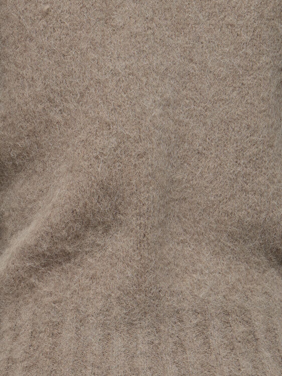 Shop Ami Alexandre Mattiussi Brushed Alpaca Blend Turtleneck Sweater In Grey