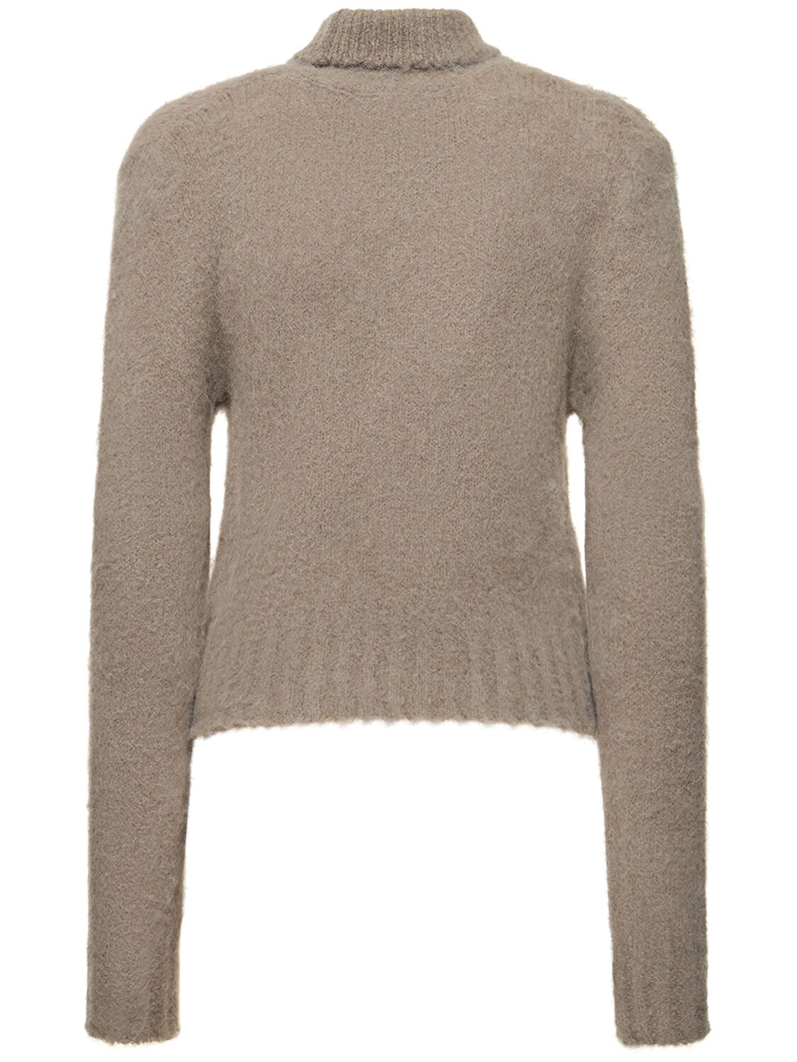 Shop Ami Alexandre Mattiussi Brushed Alpaca Blend Turtleneck Sweater In Grey