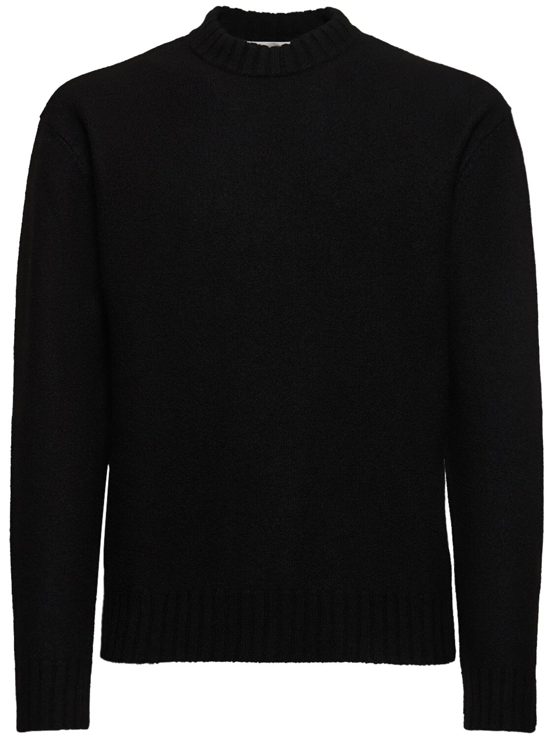 Jil Sander Boiled Wool Sweater In Black