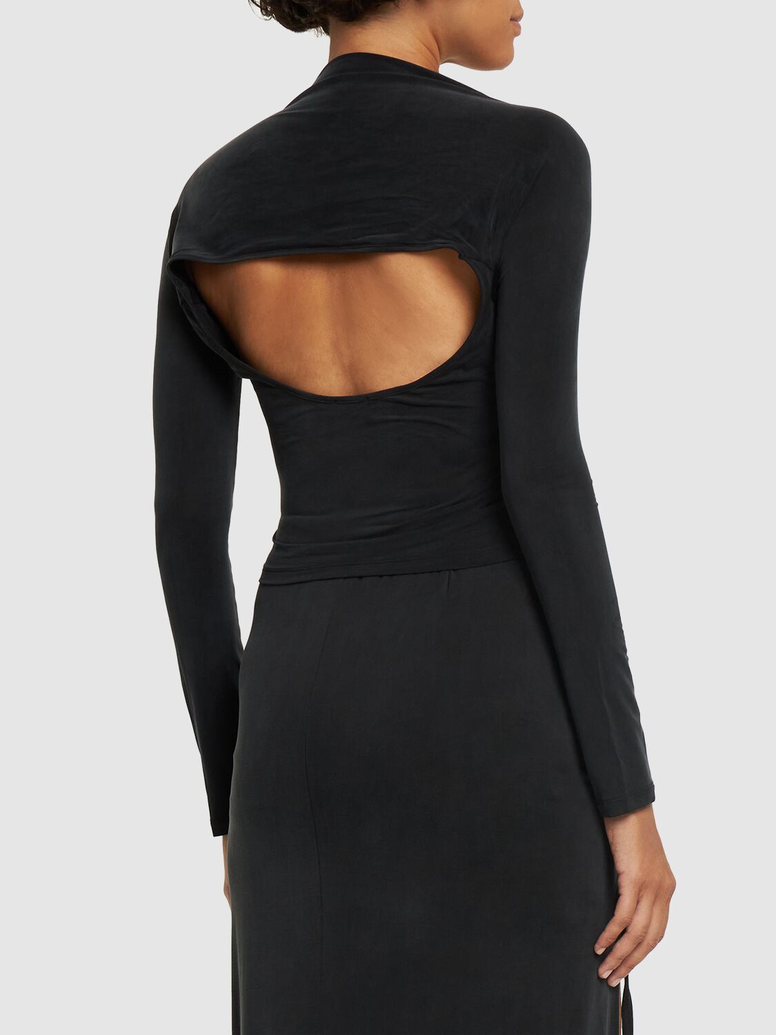 Jacquemus Peplo Draped Cut-out Top In Black