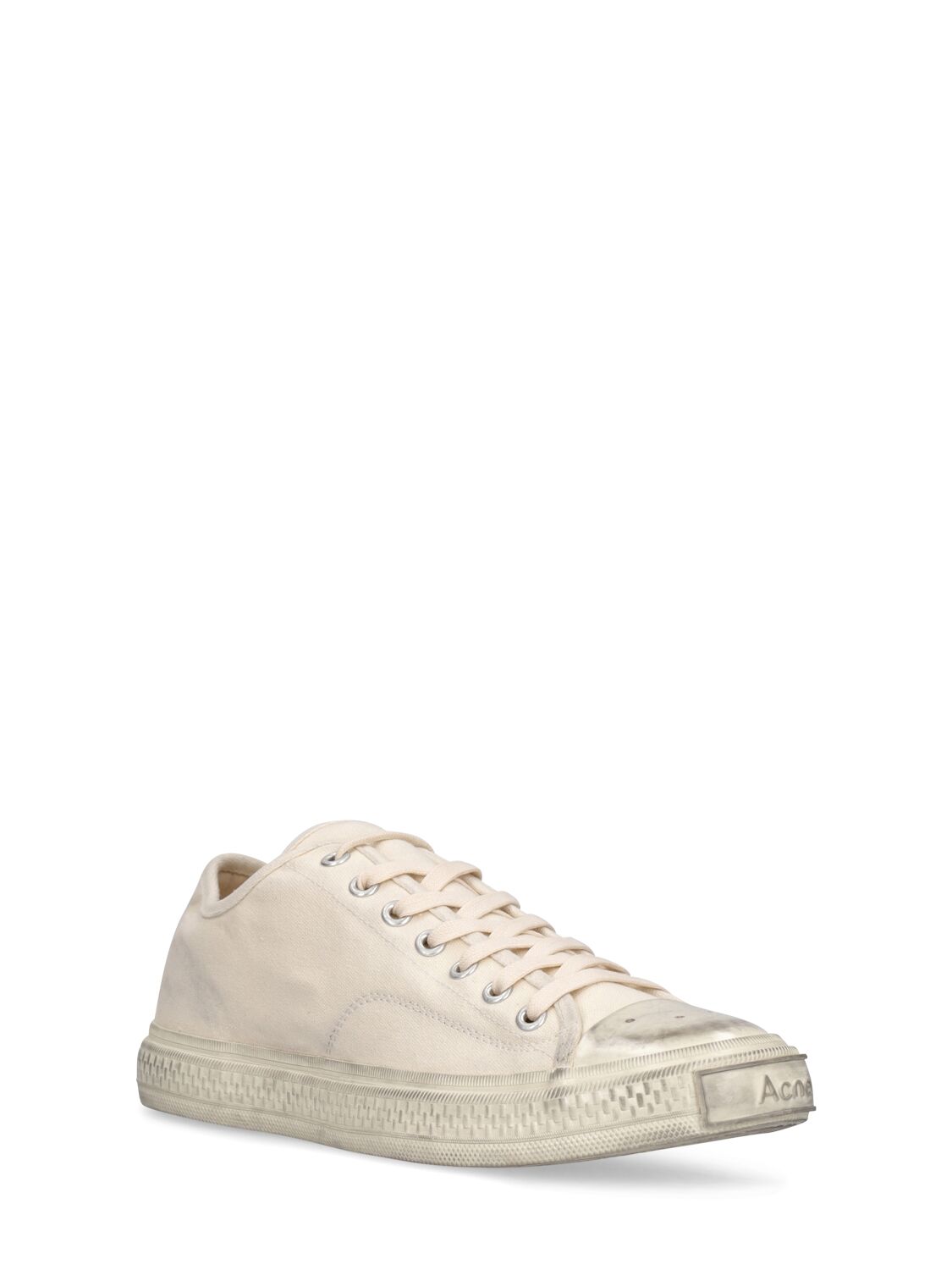 Shop Acne Studios Ballow Soft Tumbled Cotton Sneakers In Off White