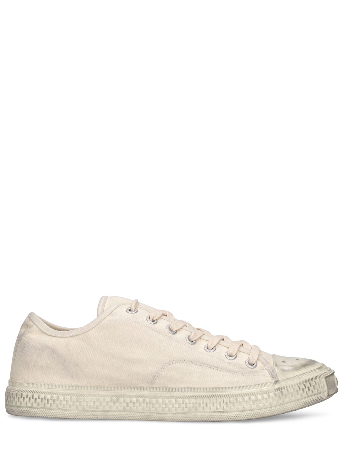 Acne Studios Ballow Soft Tumbled Cotton Sneakers In Off White