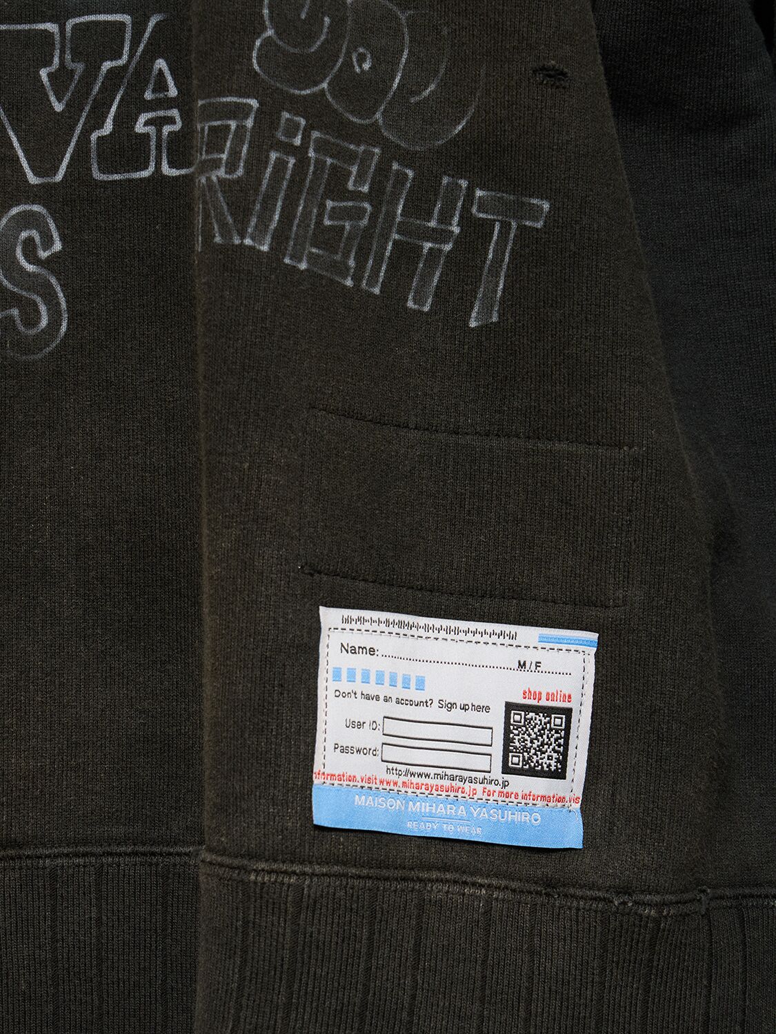 Shop Miharayasuhiro Printed Vintage Cotton Sweatshirt In Black