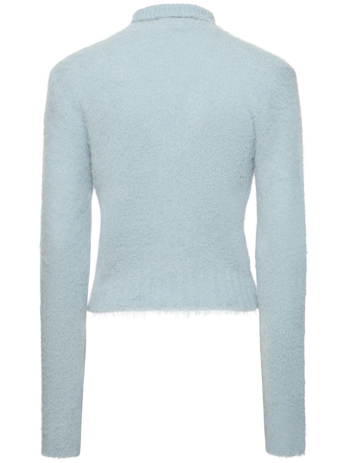 Shop Ami Alexandre Mattiussi Brushed Alpaca Blend Turtleneck Sweater In Light Blue