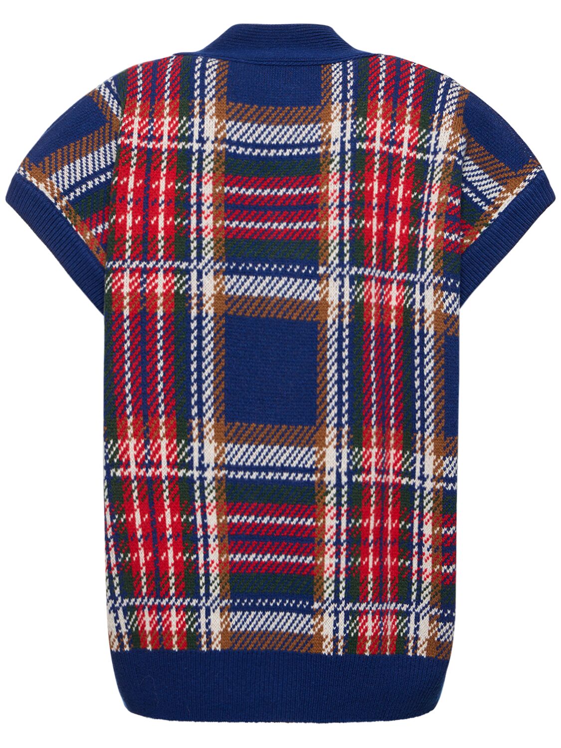 Gilette Check Wool Short-sleeve Sweater