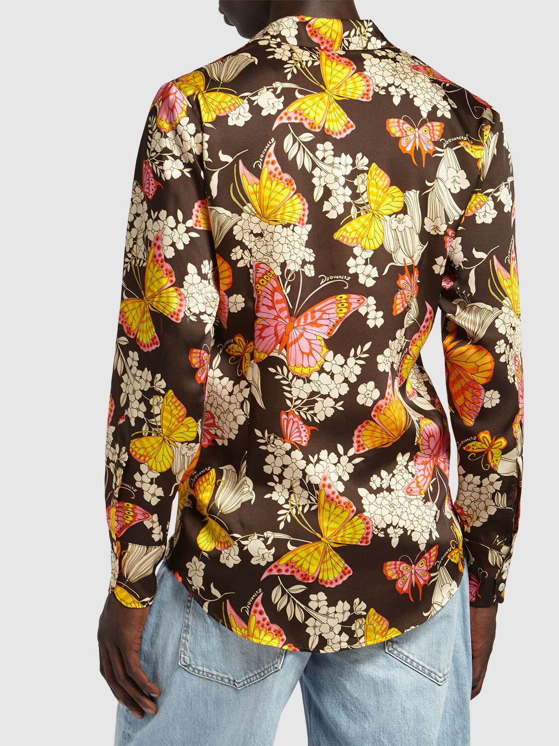 Shop Dsquared2 Butterfly Printed Shirt In Black