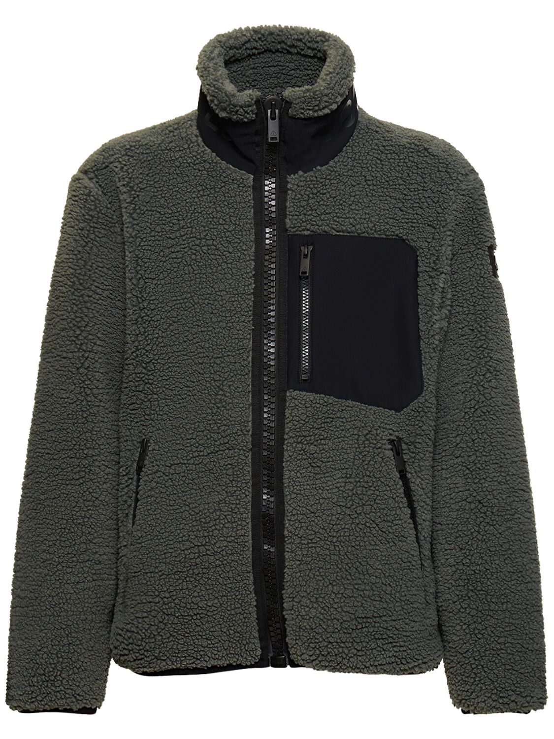Shop Moose Knuckles Saglek Zip-up Sweatshirt In Khaki,black