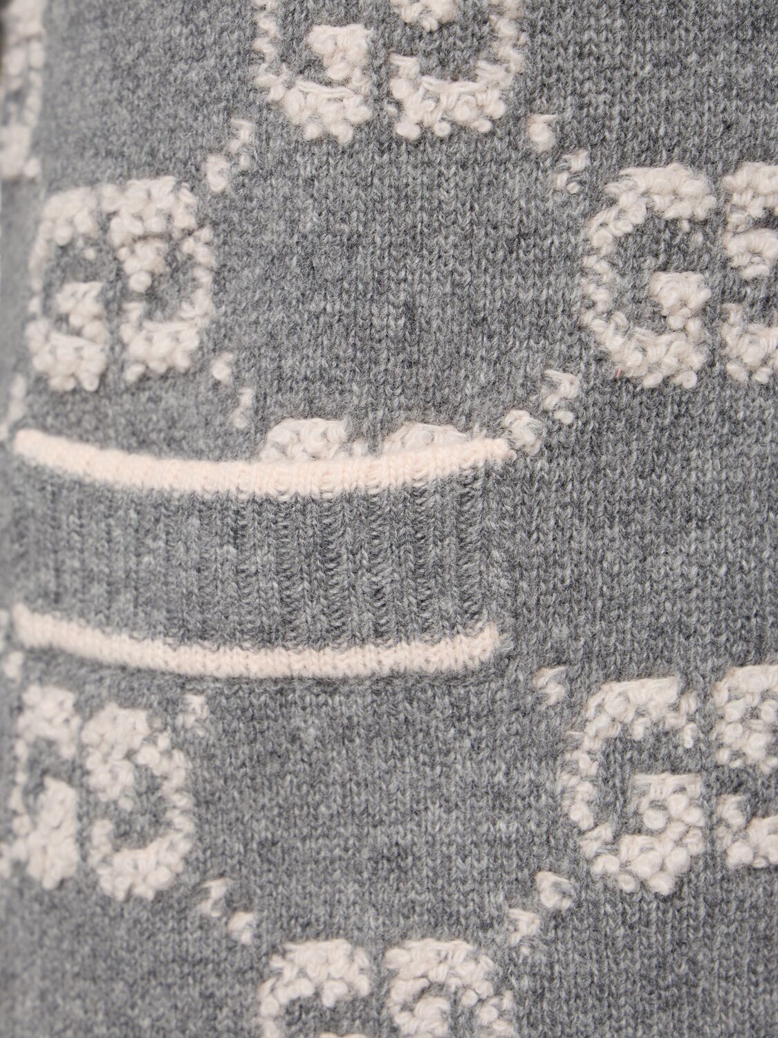 Shop Gucci Gg Wool Cardigan In Grey