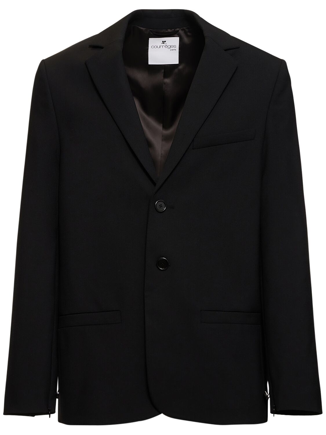 Courrèges Tailored Stretch Wool Blazer In Black