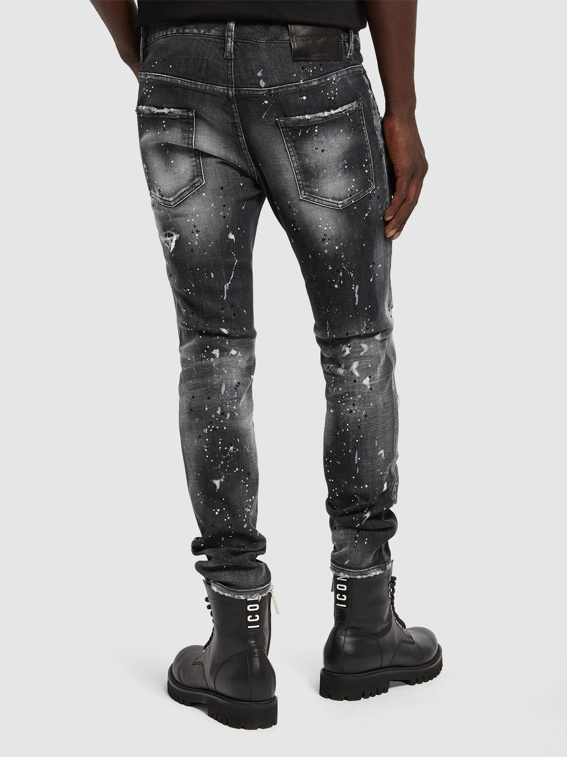 Shop Dsquared2 Super Twinky Fit Cotton Denim Jeans In Black